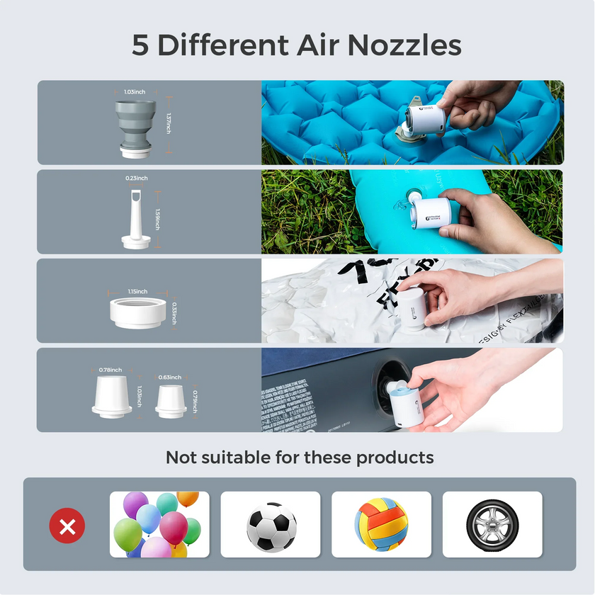 Portable Air Pump Camping Equip Outdoor Gadgets Rechargeable