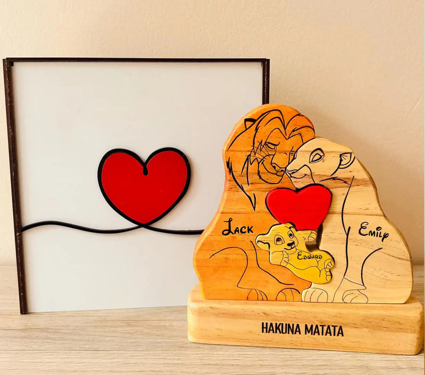 Puzzle Wooden Lion Puzzle Home Decor Thanksgiving Christmas Warm Gifts