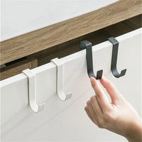 -Shaped Metal Hook Cabinet Door Hanging Rack Gadgets Holders Desk Shelves Kitchen Utensils Storage Organizer Bathroom Accessori