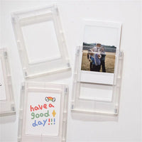 1 Pcs Refrigerator Magnetic Photo Frame Acrylic Photo Holder Display Stand Magnet Picture Frame Desktop Photo Display
