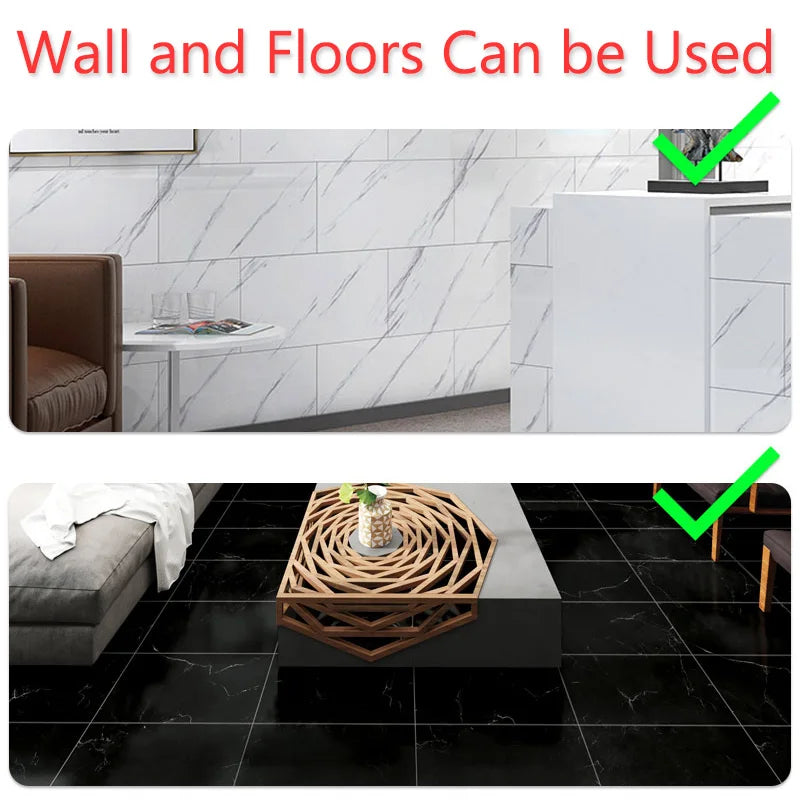 Adhesive Waterproof Marble PVC Floor Sticker Bathroom living room Renovation Decals Wall Ground Decor