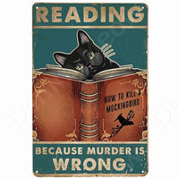 Happy Retro Tin Sign Tuxedo Cat Metal Sign Golfing Cat Plaque Poster Home Cafe Bar Bathroom Wall Decor