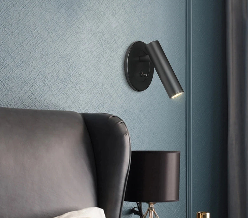 Embedded LED Reading Wall Lamp With Switch Adjustable Hotel Bedroom Bedside Headboard Sconce Spot Led Light Fixture AC110-220V