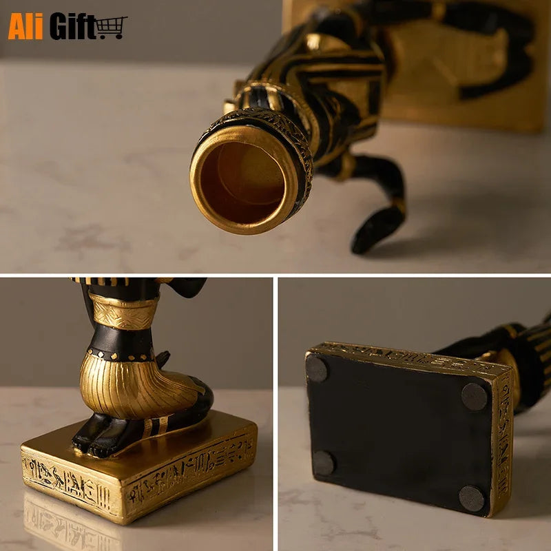 ancient egyptian idol candles holder enhances