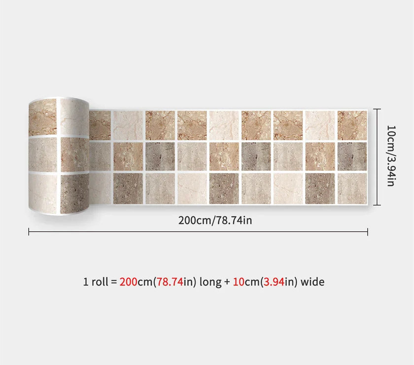10X200cm Long Strip Wall Stickers Floor Kitchen Bathroom Living Room Skirting Line Wall Decor Waterproof Peel & Stick Wallpaper