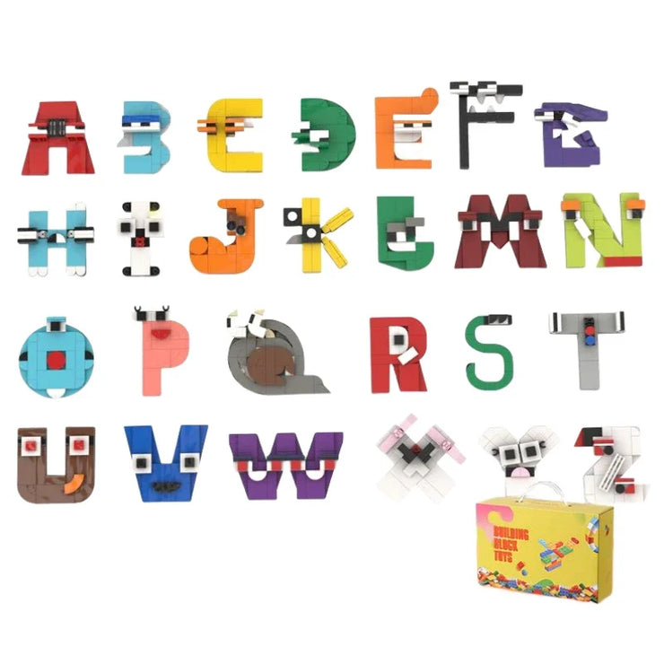 48460869599425|26 English Alphabet Numbers Montessori Educational Toddlers Intelligen Building Blocks Set ce Toys Bricks Toys48460869632193