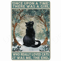 Happy Retro Tin Sign Tuxedo Cat Metal Sign Golfing Cat Plaque Poster Home Cafe Bar Bathroom Wall Decor