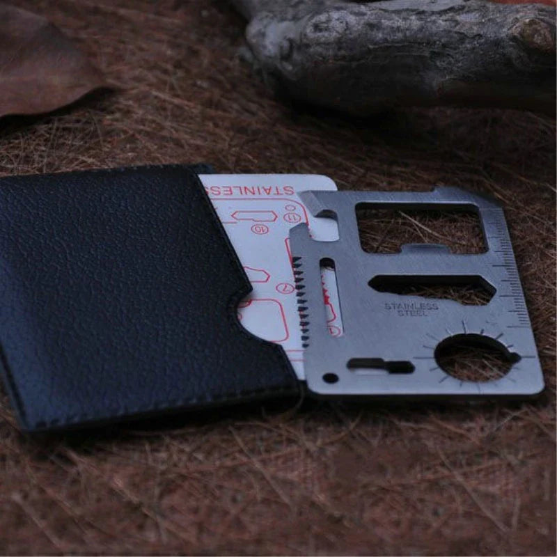 Outdoor Multifunction Tool Set Card Style Bottle Opener Survive Gear Multipurpose Gadget Wrench Sawtooth Screwdriver Wallet Kit