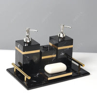 European 8 Piece Hotel Bathroom Accessories Set Restroom Toiletries Shampoo Bottle Soap Box Storage Trays Decorative Home Decore