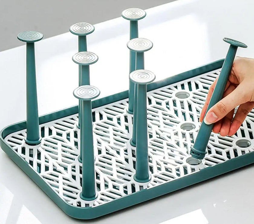 Detachable Cup Drain Rack Bottle Dish Drying Shelf Dust-proof Glass Cup Drainer Holder Stand Kitchen Storage Holder Home Decor