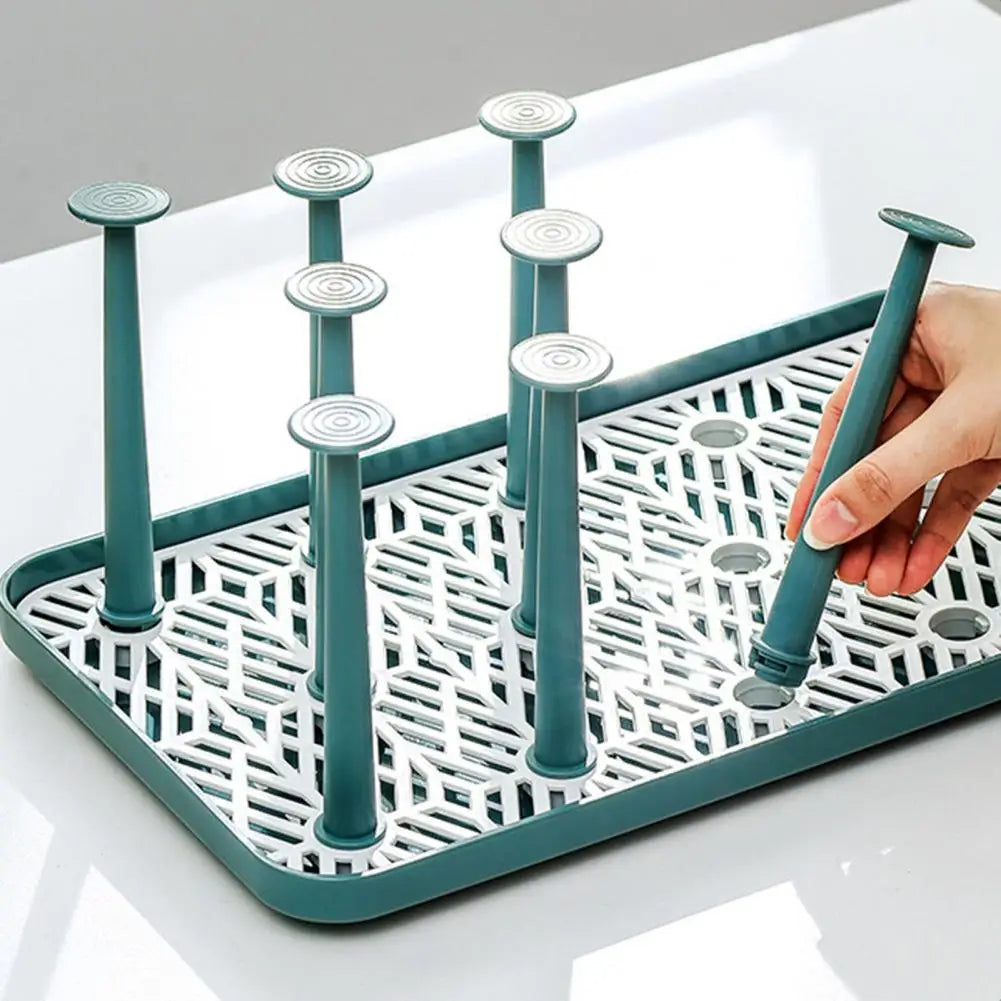 Detachable Cup Drain Rack Bottle Dish Drying Shelf Dust-proof Glass Cup Drainer Holder Stand Kitchen Storage Holder Home Decor