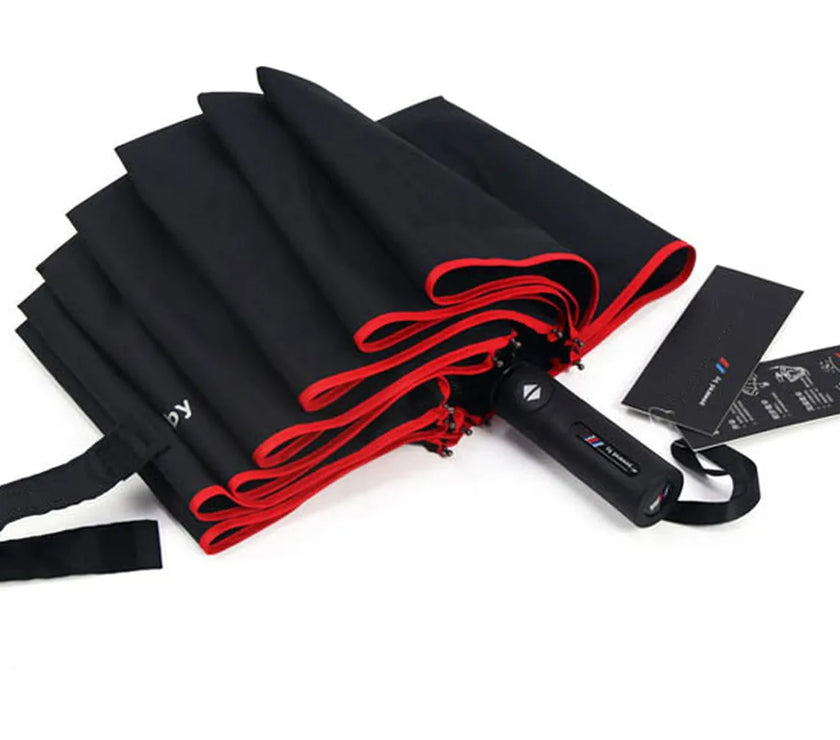 Original For BMW 4S shop car umbrella red edge 10 bone high-end automatic folding umbrella for rain shine umbrella with M logo
