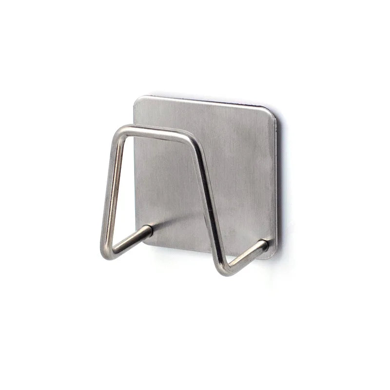 Adhesive Sink Drain Racks Stainless Steel Sink Wall Storage Racks Hooks