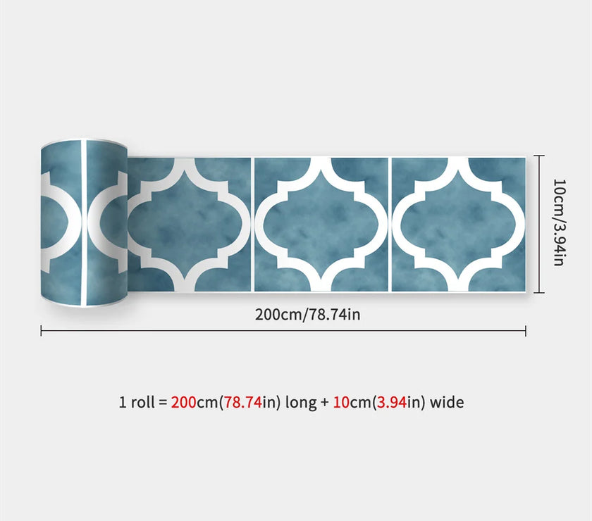10X200cm Long Strip Wall Stickers Floor Kitchen Bathroom Living Room Skirting Line Wall Decor Waterproof Peel & Stick Wallpaper