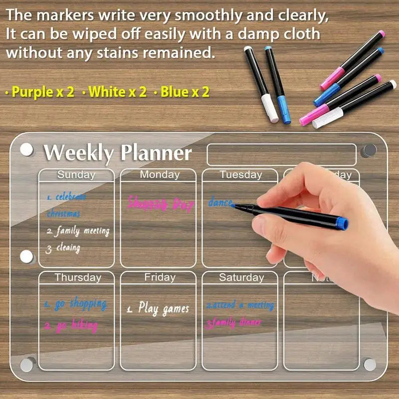 Fridge Dry Erase Board Refrigerator Acrylic Board Planner Schedule Board ToDoList