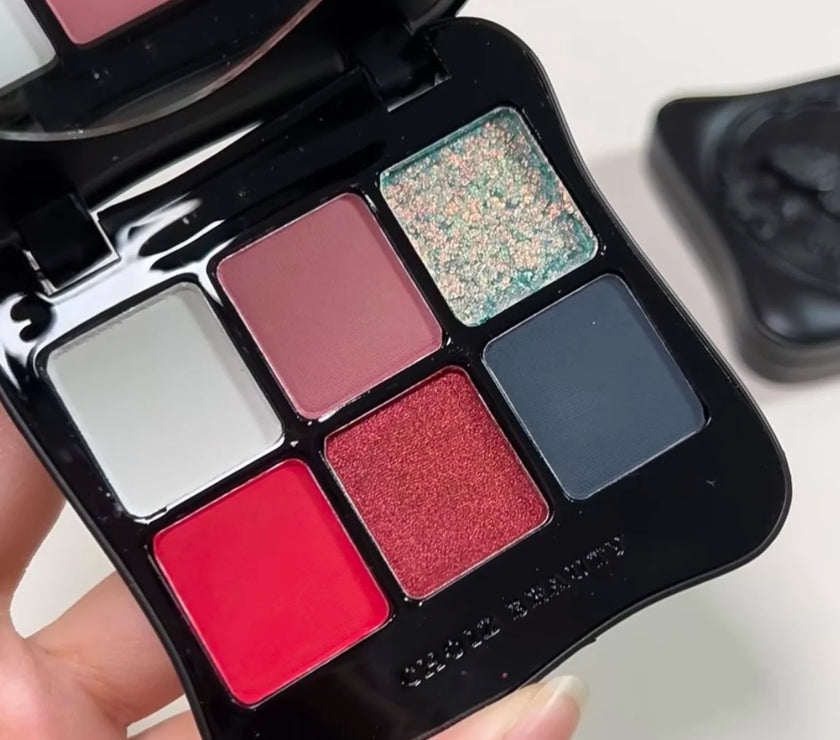 CHOIZ BEAUTY 6 Color Insect Eyeshadow Green Chameleon Butterfly Matte Platte Shimmer Shining Eye Makeup DarkBlue