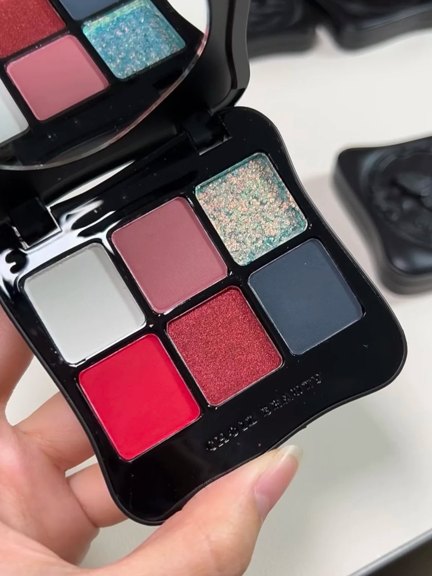 CHOIZ BEAUTY 6 Color Insect Eyeshadow Green Chameleon Butterfly Matte Platte Shimmer Shining Eye Makeup DarkBlue
