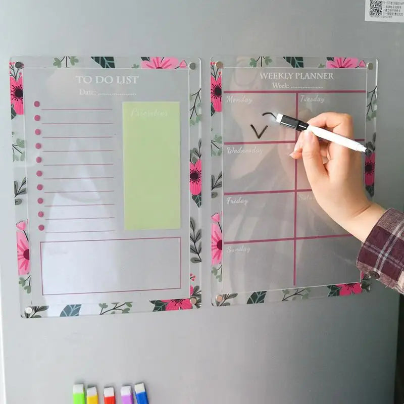 clear fridge magnet sticker calendar board planner