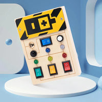1 PCS Power Baby Montessori Wooden Busy Board With LED Light Sensory Educational Toys Wooden For Toddlers 1-3Y Toggle Switch Toy