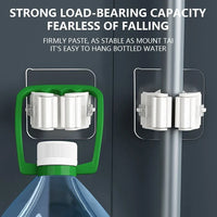 -adhesive Broom Stand Wall Mounted Mop Support Sweeping Brush Hook Storage Organizer Bathroom Kitchen Accessories