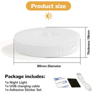 Motion Sensor Light Bedroom LED Night Lights USB Rechargeable Night Lamp