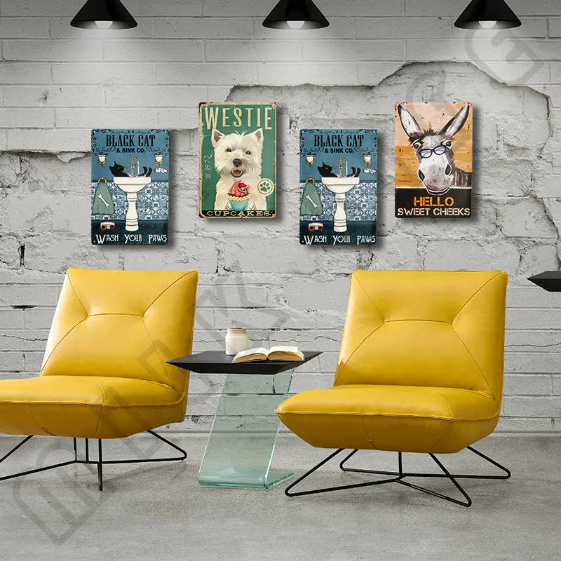 Pet Shop Toilet Farmhouse Bathroom Garage Home Room Decoration 12x8 Inches