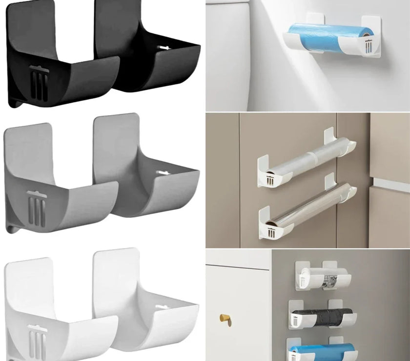 -adhesive Trash Bags Storage Rack Film Wrap Organizer Holder 7x6