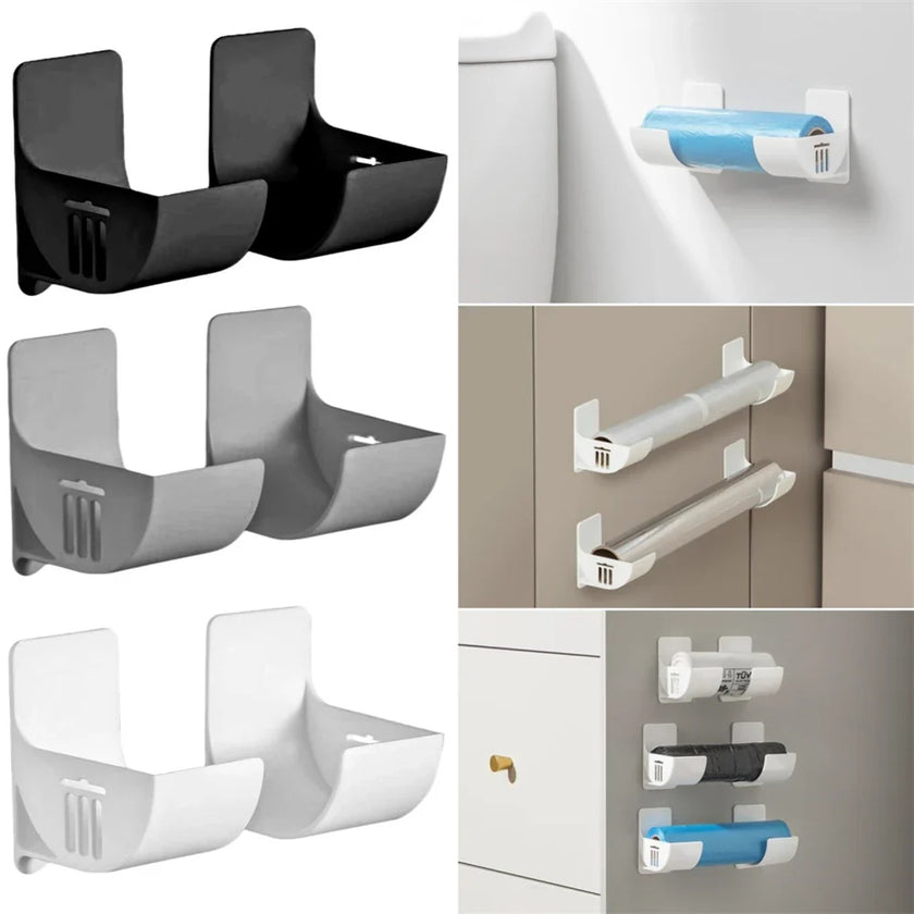 -adhesive Trash Bags Storage Rack Film Wrap Organizer Holder 7x6