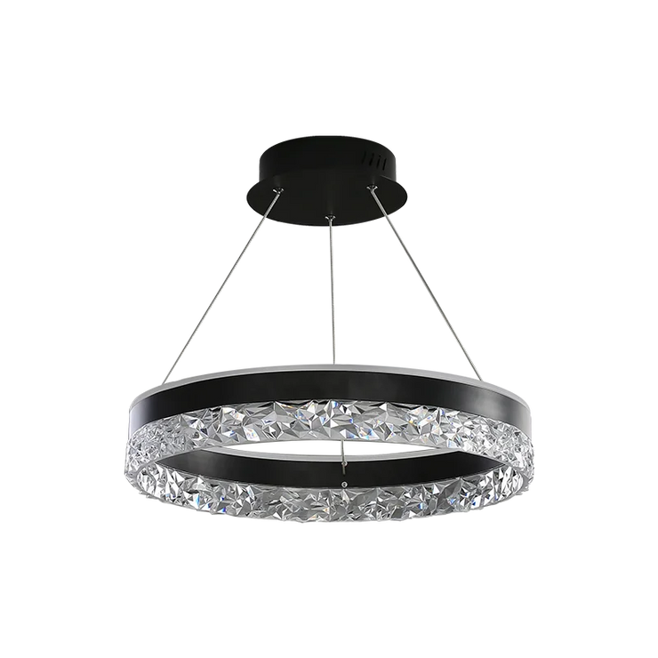 Minimalist Modern Led Chandelier Home Lighting Crystal Rings Ceiling Mounted Chandelier Lighting Hanging Lamp Black&White Frame