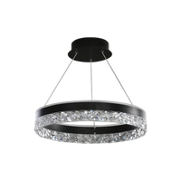 Minimalist Modern Led Chandelier Home Lighting Crystal Rings Ceiling Mounted Chandelier Lighting Hanging Lamp Black&White Frame