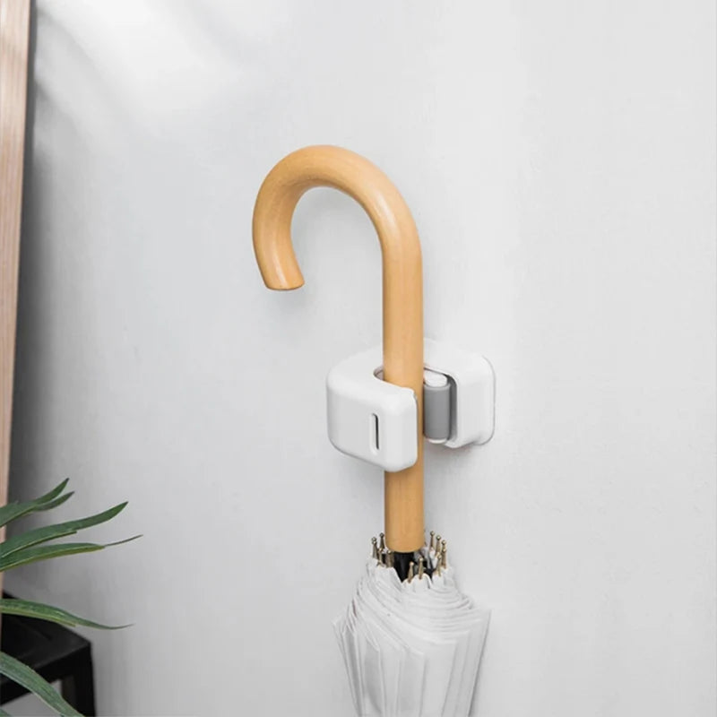 Multi-Purpose Umbrella Hooks Adhesive Wall Hanging Mop Broom Hook Kitchen Bathroom Organization Home Organizer Accessories