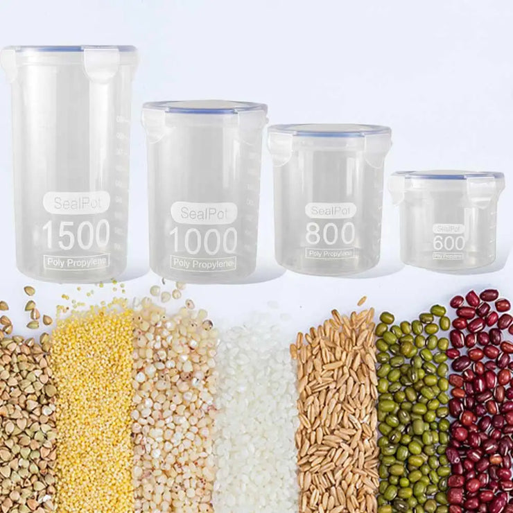 Durable Airtight Food Sealed Boxes Cylindrical Leakproof Sugar Flour Nut Food Container Home Organization Supplies