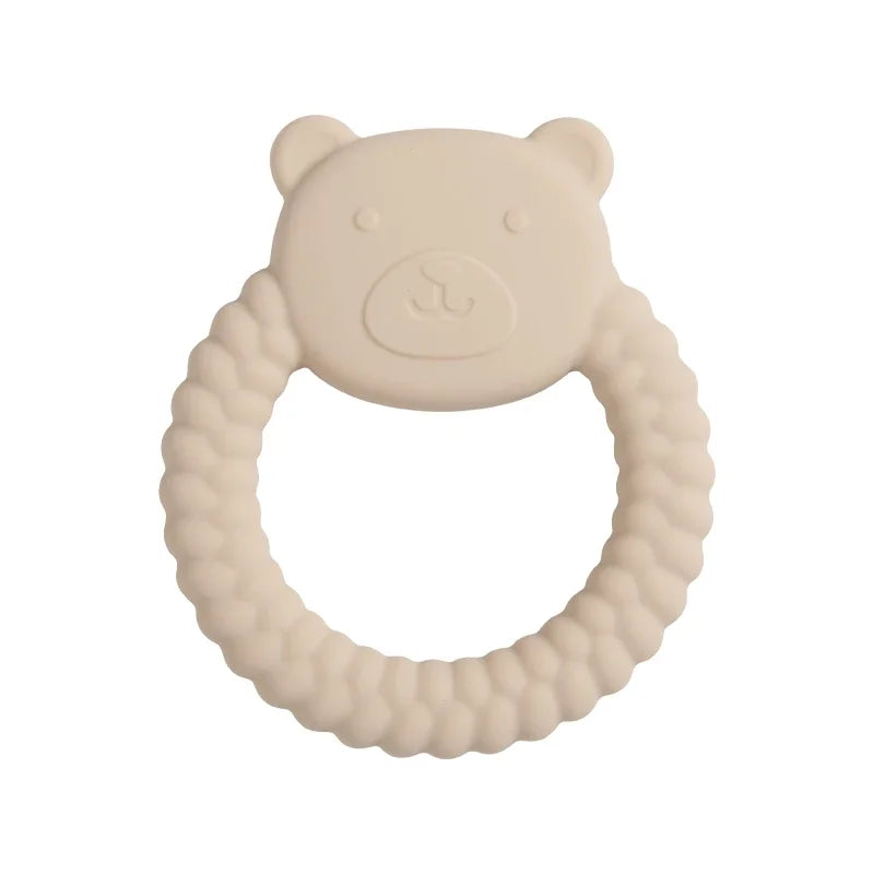 1Pcs Food Grade Baby Silicone Teether Toy Cartoon Rabbit Nursing Teething Ring BPA Free Newborn Health Molar Chewing Accessories