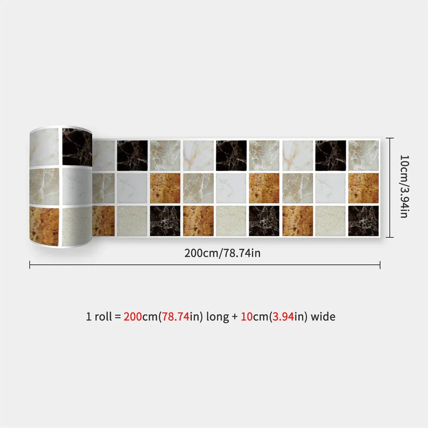 10X200cm Long Strip Wall Stickers Floor Kitchen Bathroom Living Room Skirting Line Wall Decor Waterproof Peel & Stick Wallpaper