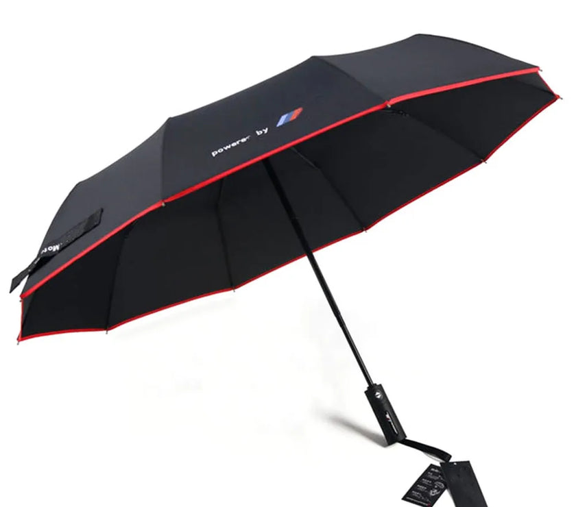 Original For BMW 4S shop car umbrella red edge 10 bone high-end automatic folding umbrella for rain shine umbrella with M logo