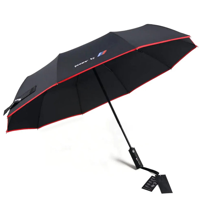 Original For BMW 4S shop car umbrella red edge 10 bone high-end automatic folding umbrella for rain shine umbrella with M logo
