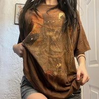 Punk Harajuku Grunge Short Sleeve Loose Tees E-girl Gothic Skulls Graphic Print T-shirt Y2K Aesthetic Vintage Pullovers Tops