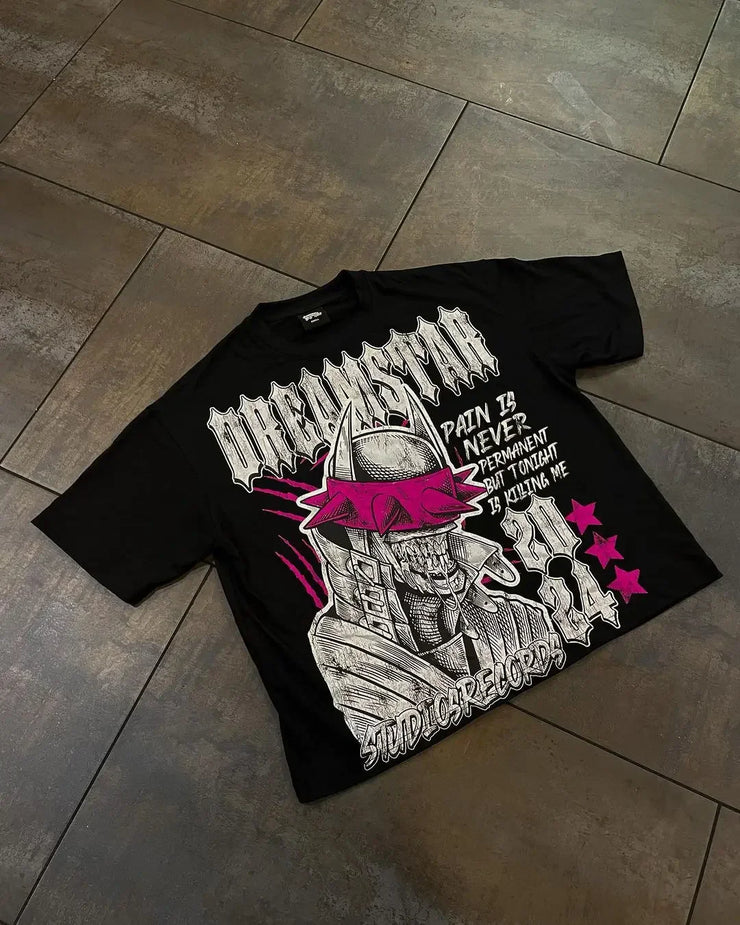 shirts Print Cotton Oversized Harajuku Gothic Short Sleeved y2k top