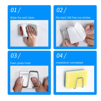 Adhesive Sink Drain Racks Stainless Steel Sink Wall Storage Racks Hooks
