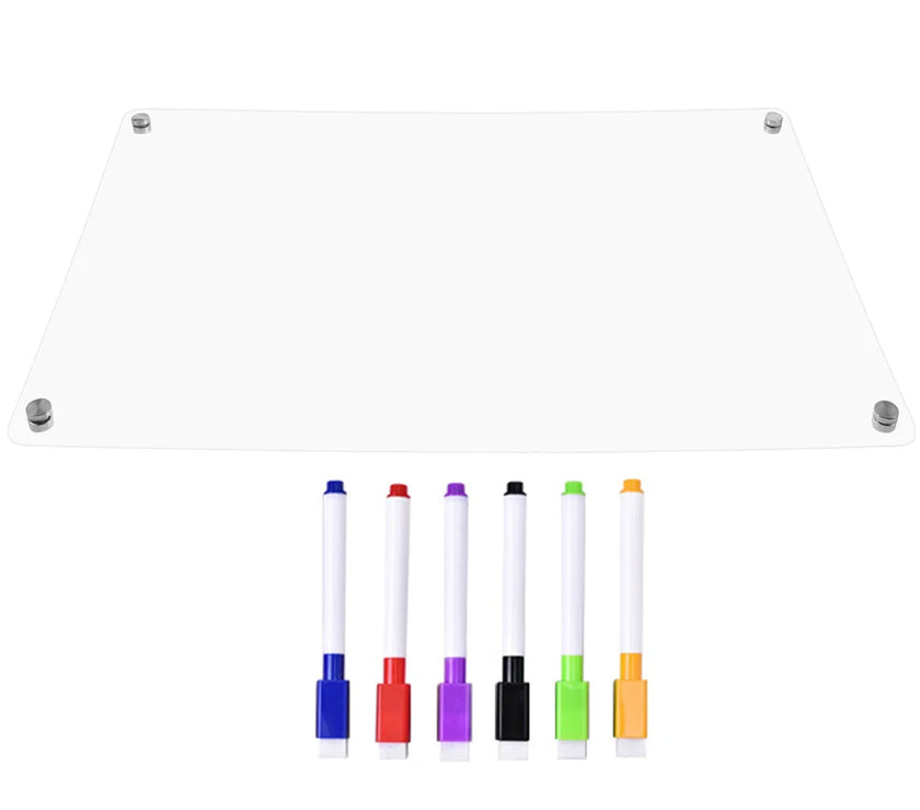 Clear Dry Erase Board Acrylic Magnetic Calendar Message White Fridge Whiteboard
