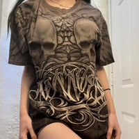 Punk Harajuku Grunge Short Sleeve Loose Tees E-girl Gothic Skulls Graphic Print T-shirt Y2K Aesthetic Vintage Pullovers Tops