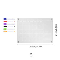 PYLV Fridge Magnet Sticker Calendar Board Planner Reusable Magnetic Dry Erase Board Schedule Transparent Acrylic Fridge Message