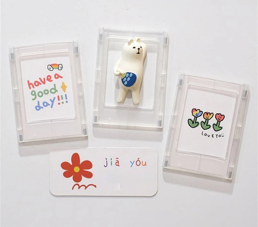 1 Pcs Refrigerator Magnetic Photo Frame Acrylic Photo Holder Display Stand Magnet Picture Frame Desktop Photo Display