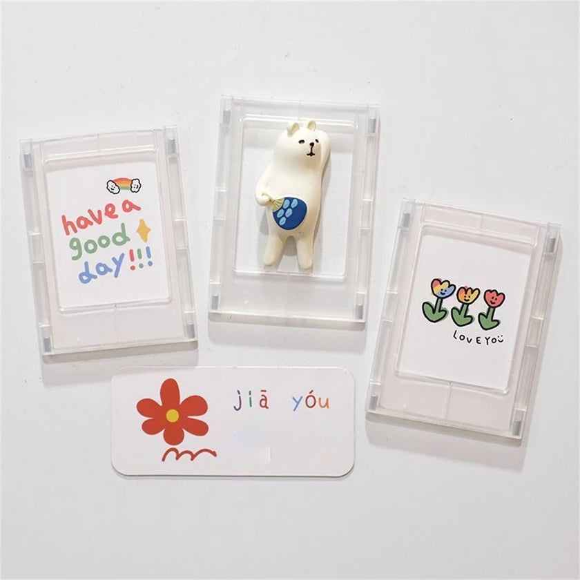 1 Pcs Refrigerator Magnetic Photo Frame Acrylic Photo Holder Display Stand Magnet Picture Frame Desktop Photo Display