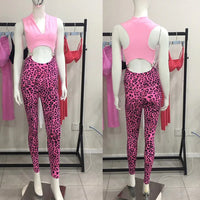 Piece Jumpsuits Women Bodycon Workout Legging Gym Fitness Active Wear Suits