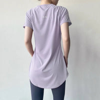 -Shirt Short Sleeve Quick Dry Fitness Top Breathable Slim Butt Cover Running Shirt